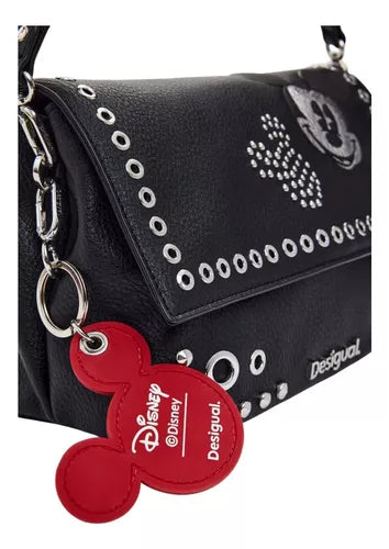 Bolsa Desigual Tachuelas Mickey Mouse Negro Negro Sintético Plata Negro