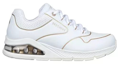 Tenis Skechers Dama Uno 2 Golden Trim 155637 Blanco oro