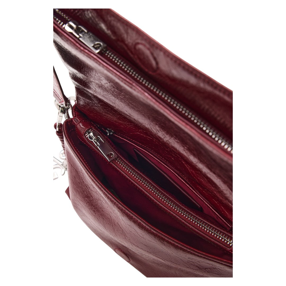 Bolsa Desigual Tipo Bandolera Con Logotipo Metálico Vino