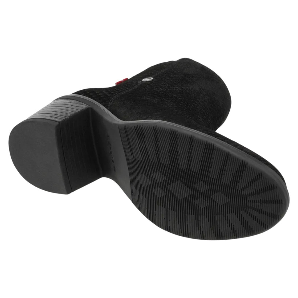 Botas Levis Dama Lyssa L1225201 Piel Gamuza Grabada Negro