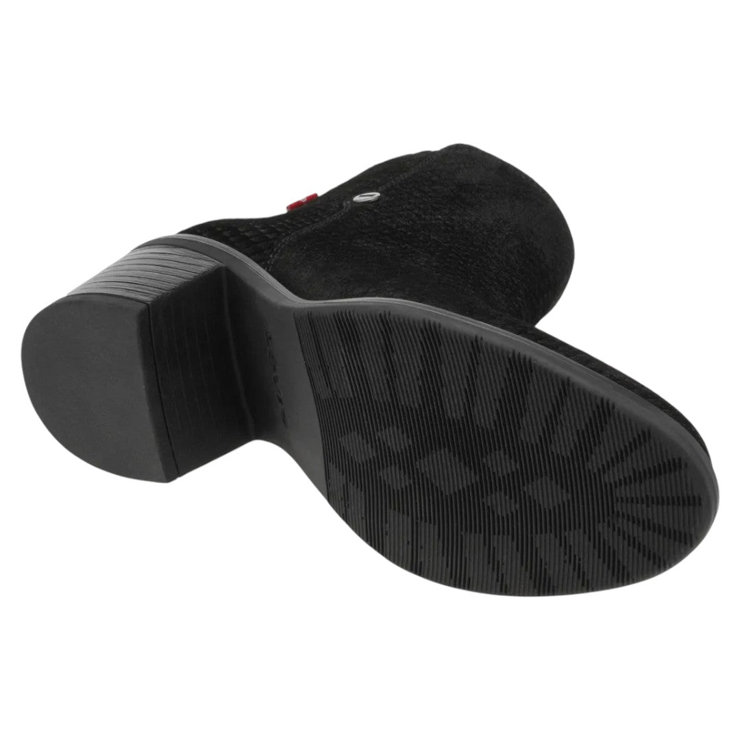 Botas Levis Dama Lyssa L1225201 Piel Gamuza Grabada Negro