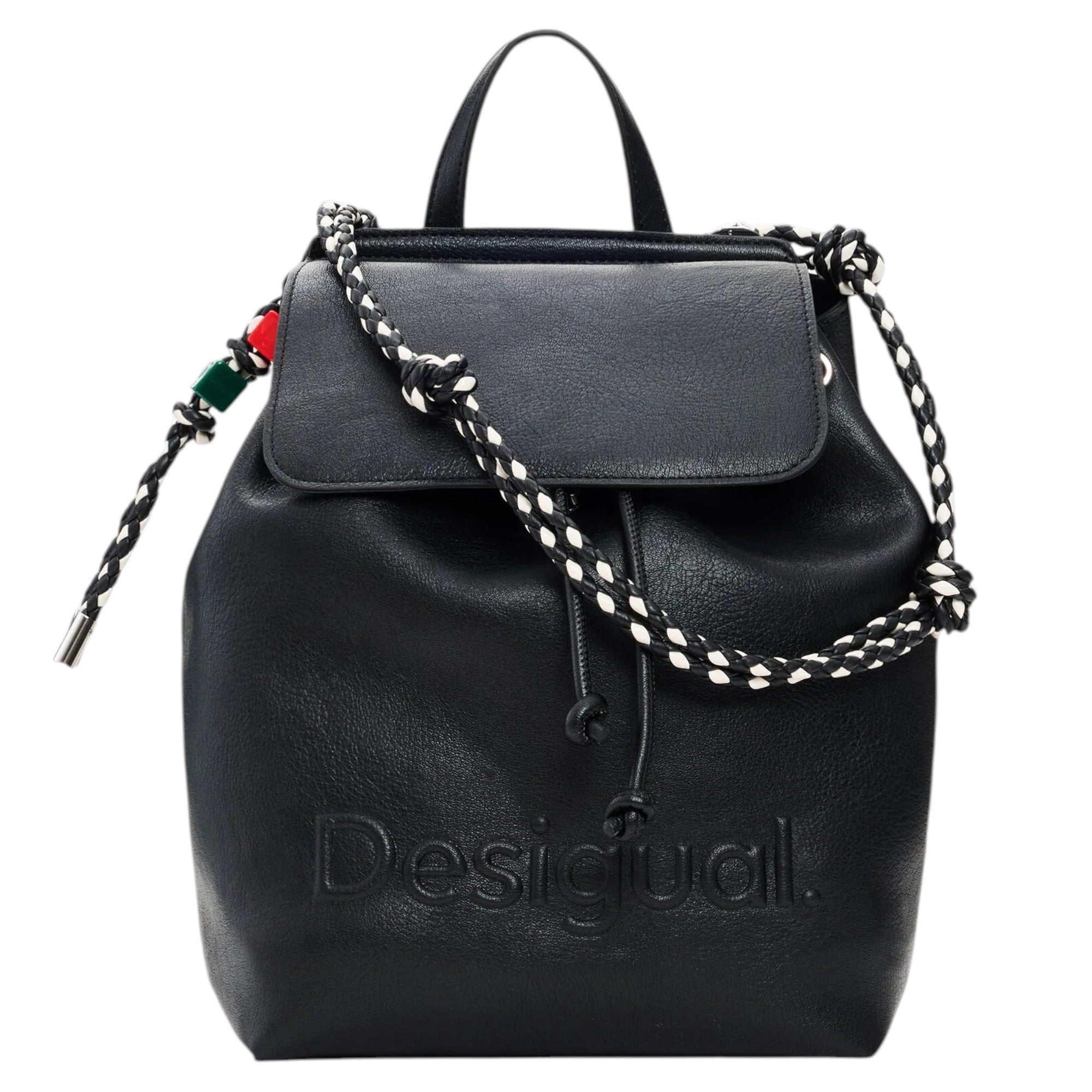 Mochila mediana trenzada Desigual negro