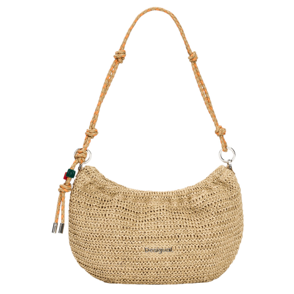 Bolso mediano ovalado rafia charms Desigual