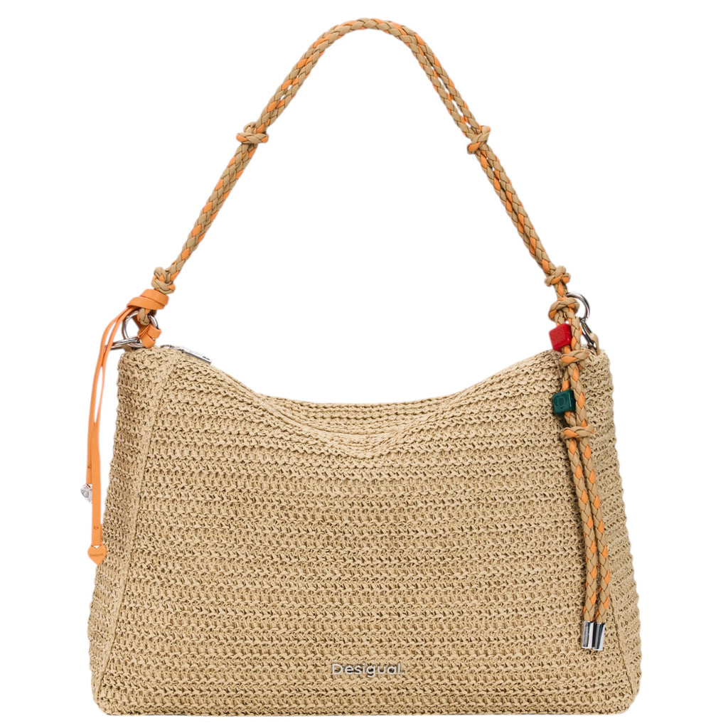 Bolsa Desigual Grande De Rafia 26saxo04 Miel