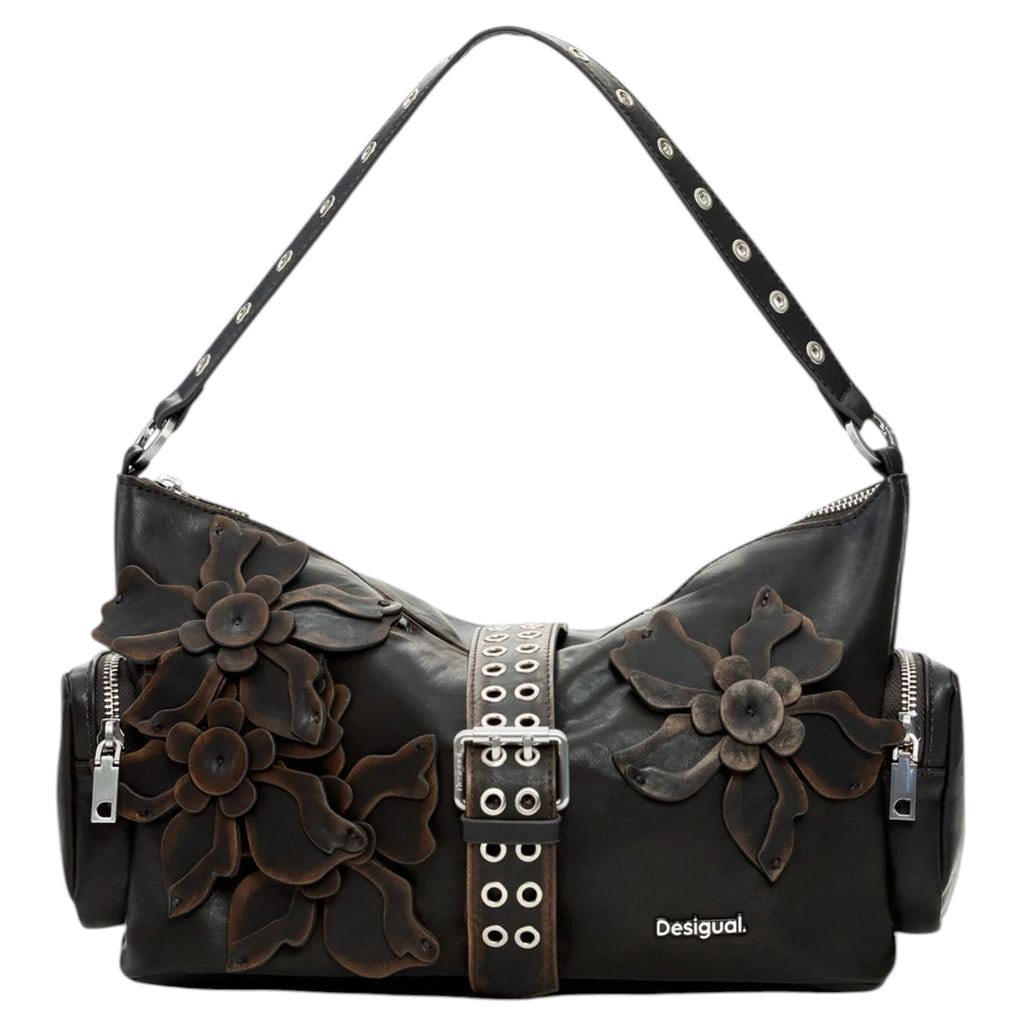 Bolsa Desigual Aplicaciones De Flores 26saxp98 Chocolate