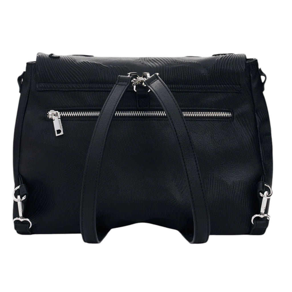 Bolsa- Mochila Desigual Mediana Bordados Charms Negro