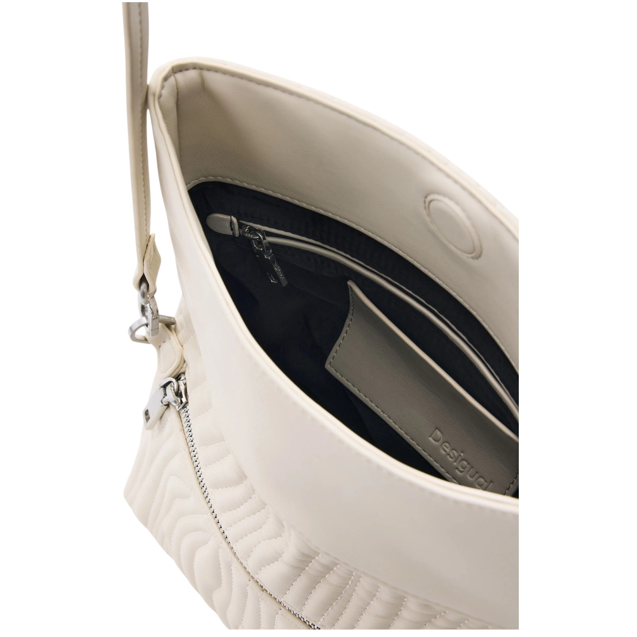 Bolsa Desigual Mediana Con Grabados 26saxpbb Crudo