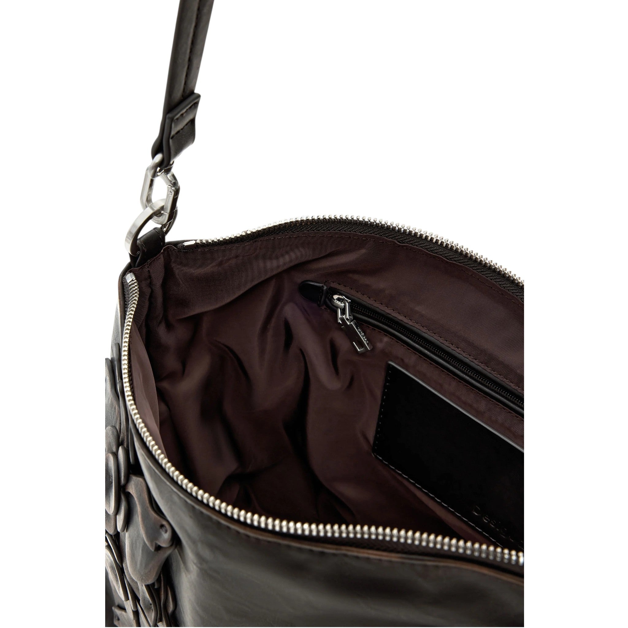 Bolsa Desigual Aplicaciones De Flores 26saxp98 Chocolate
