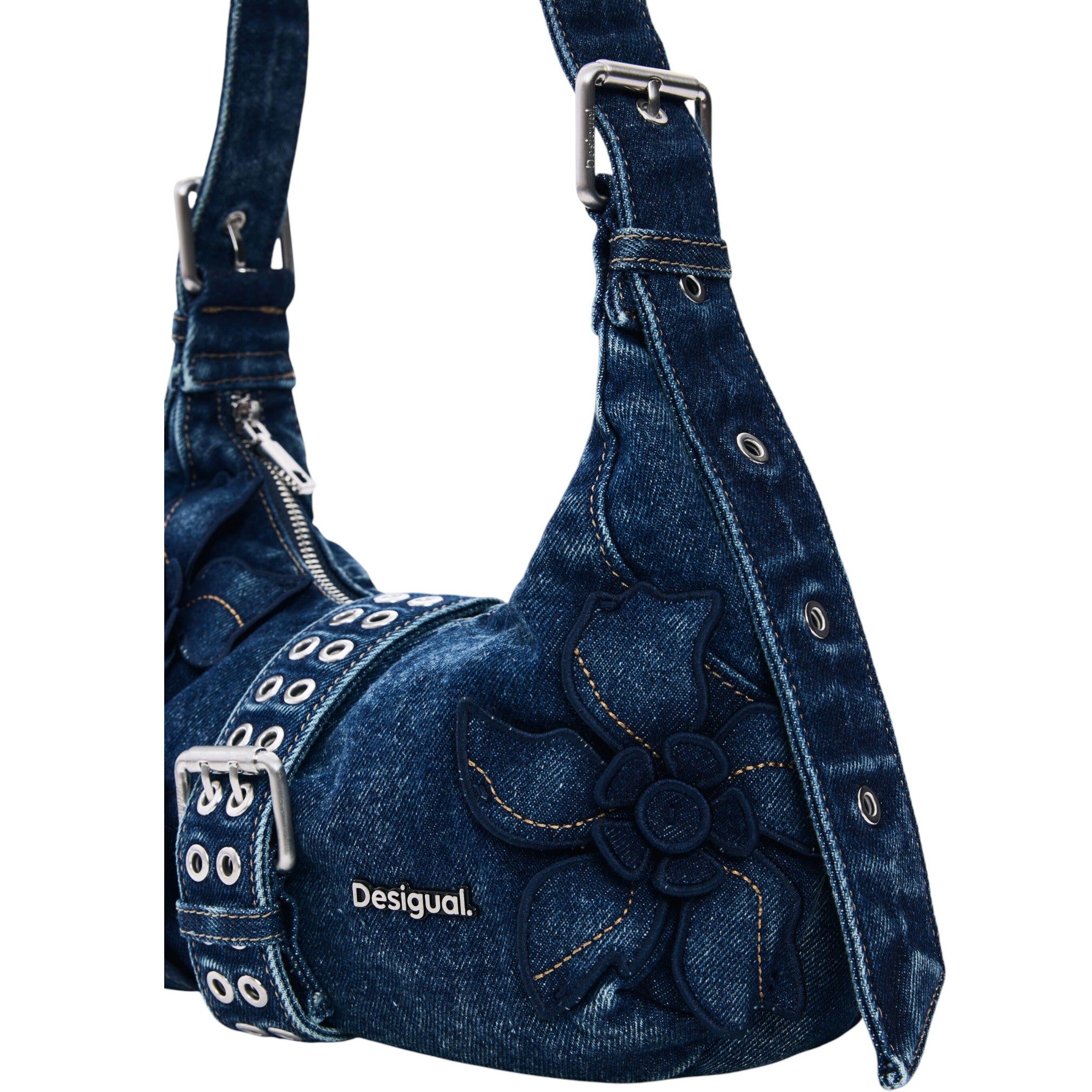 Bolsa Desigual Pequeño Con Flores 26saxd15 denim