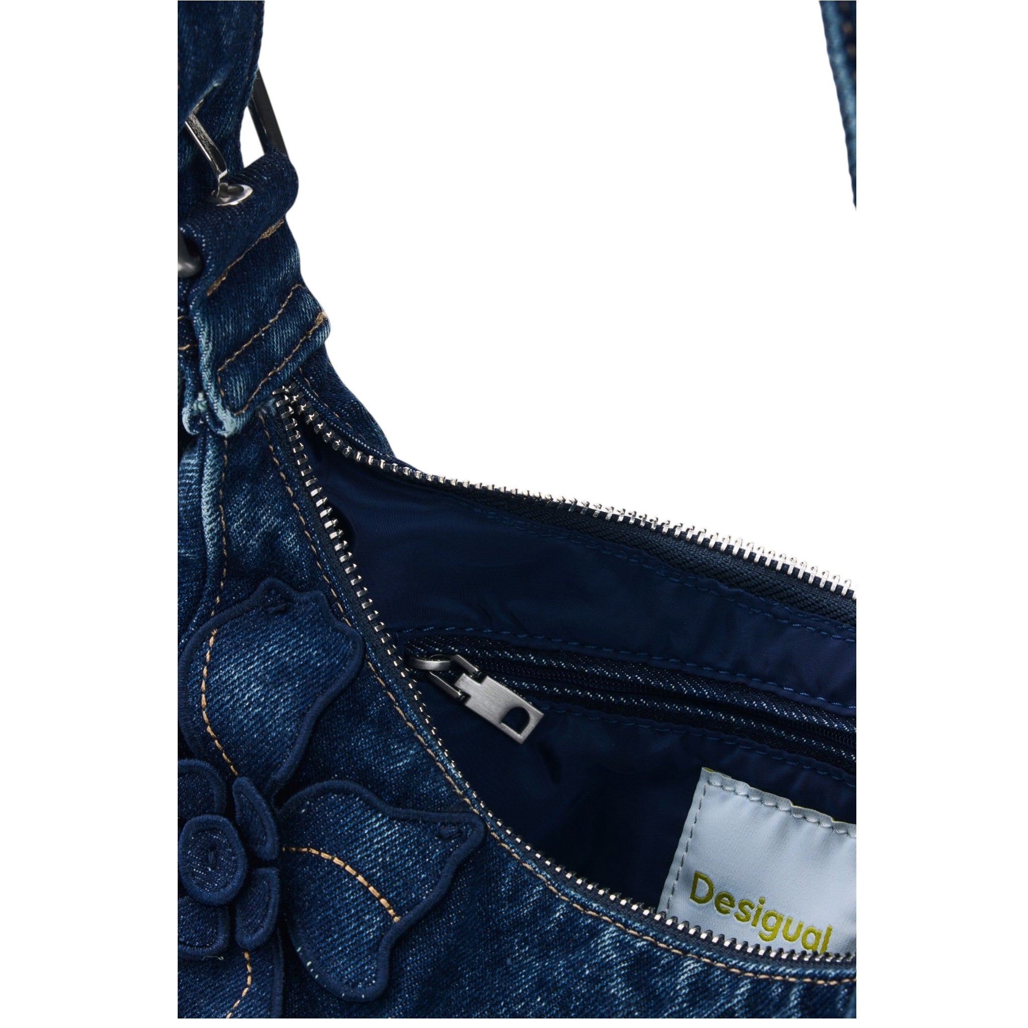 Bolsa Desigual Pequeño Con Flores 26saxd15 denim