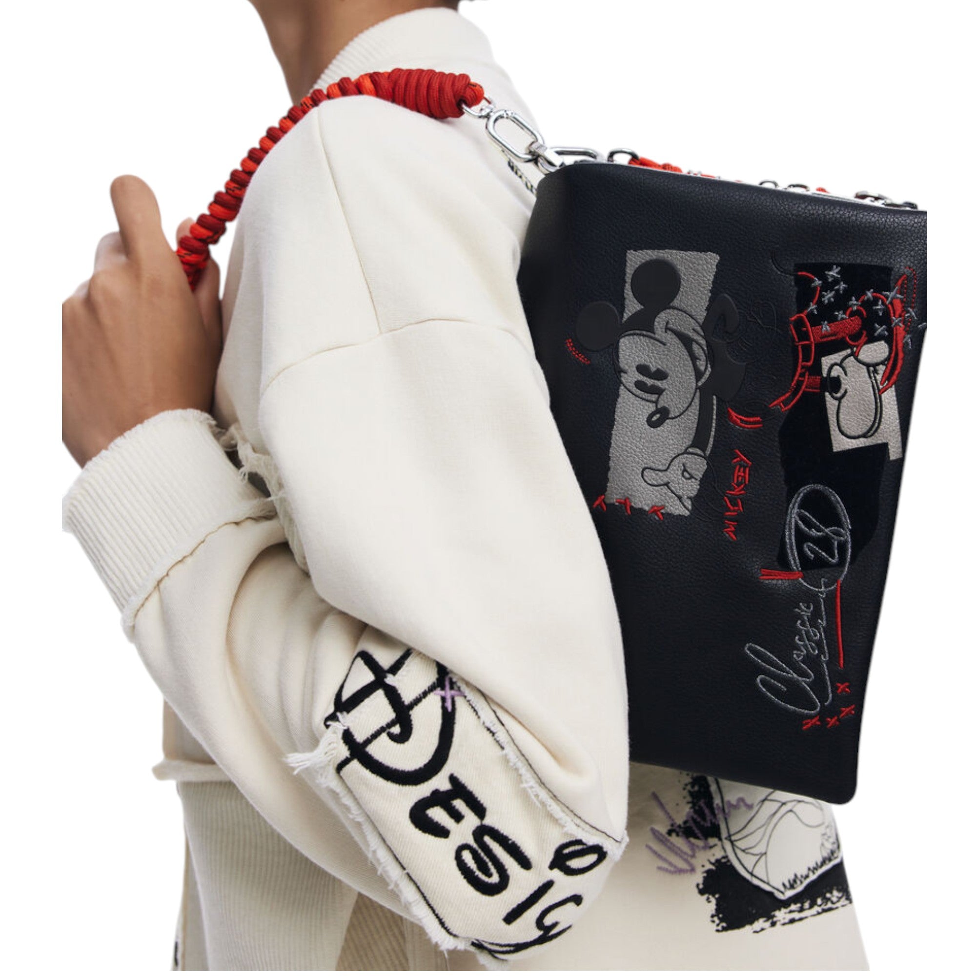 Bolso bandolera efecto piel Mickey mouse mediano Desigual