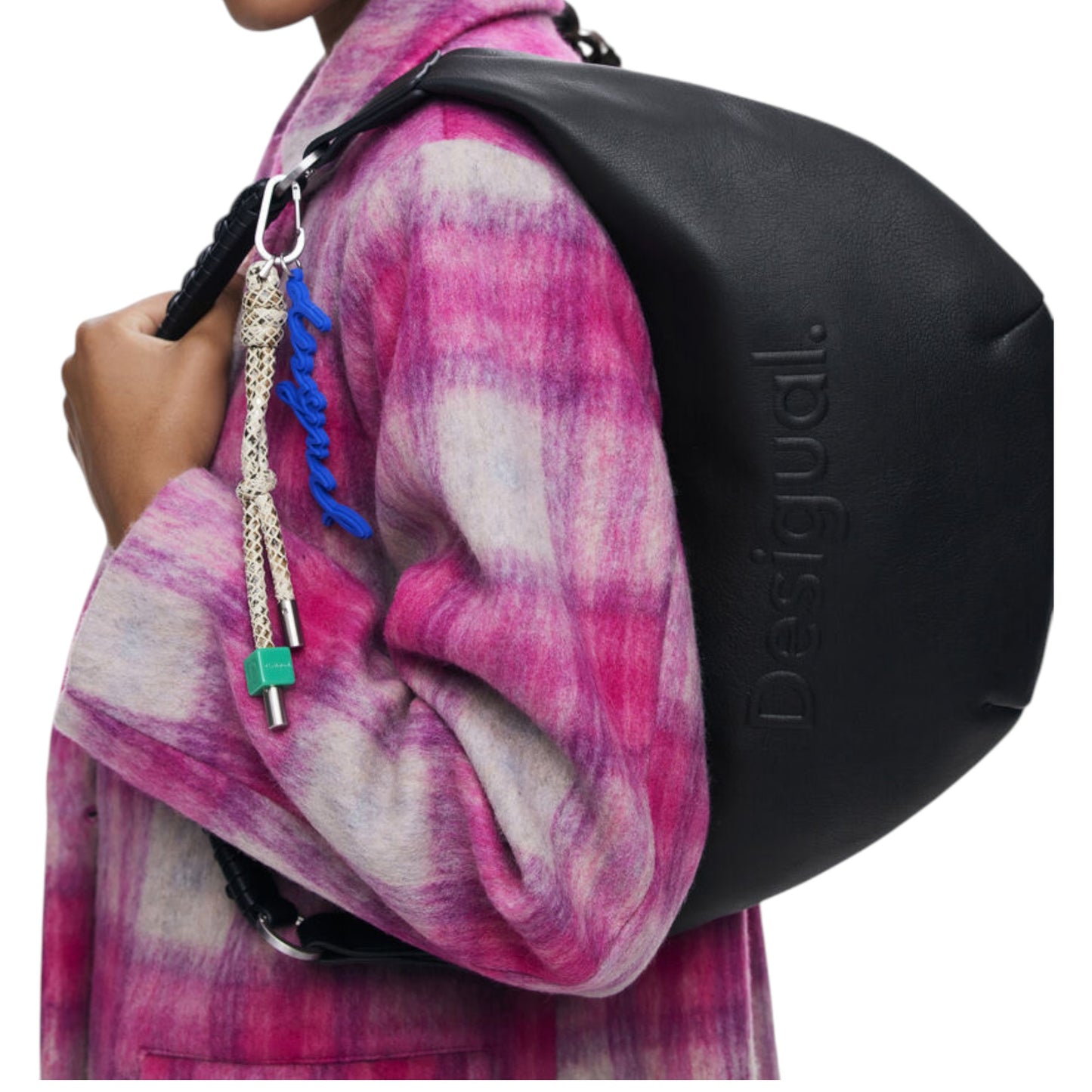 Bolso efecto piel logo 3D mediano Desigual
