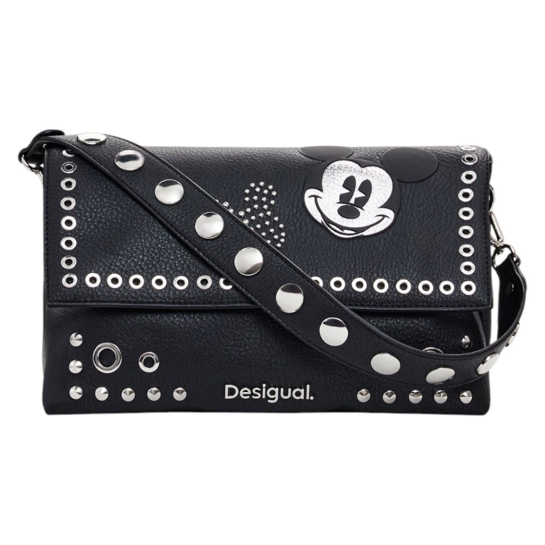 Bolsa Desigual Tachuelas Mickey Mouse Negro Negro Sintético Plata Negro