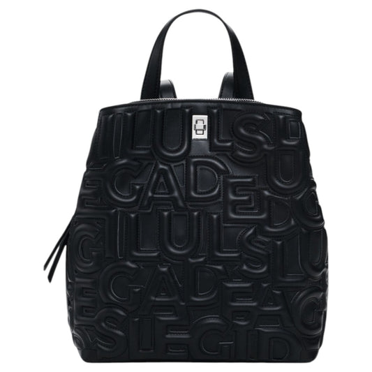 Bolsa Desigual Tipo Mochila Con Letras 25sakp47 Negro Negro Con Letras Plata Negro