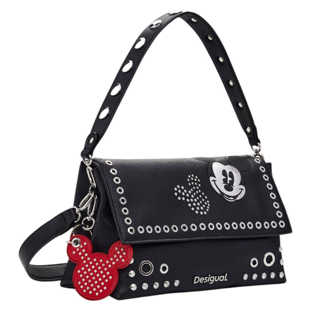 Bolsa Desigual Tachuelas Mickey Mouse Negro Negro Sintético Plata Negro