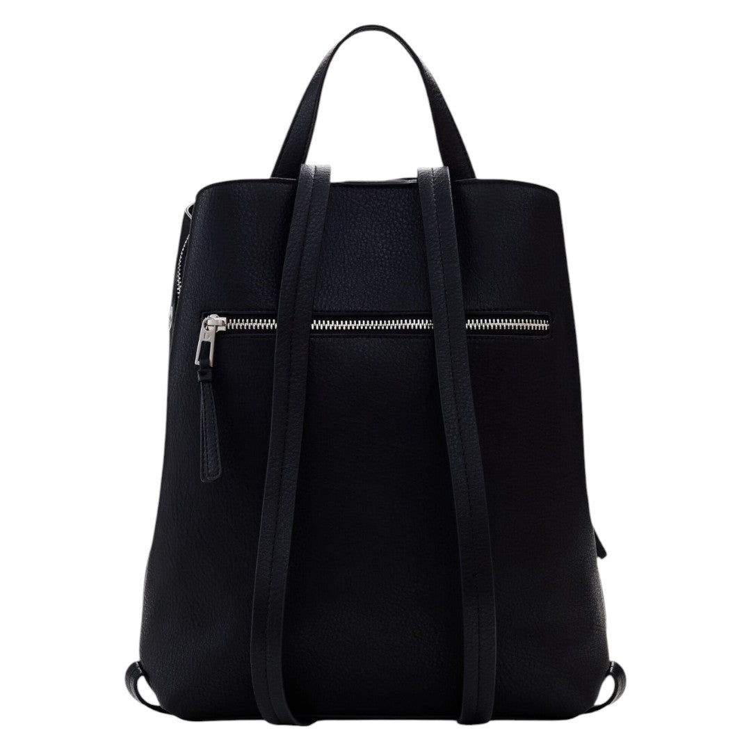 Bolsa Desigual Con Tachuelas Tipo Mochila Negro Negro Sintético Plata Negro