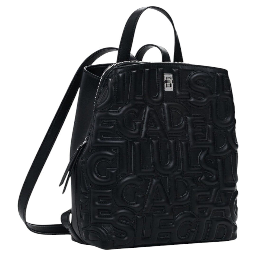Bolsa Desigual Tipo Mochila Con Letras 25sakp47 Negro Negro Con Letras Plata Negro