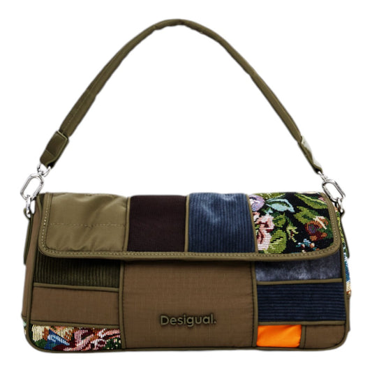 Bolsa Desigual Patch Diferentes Texturas Verde-militar