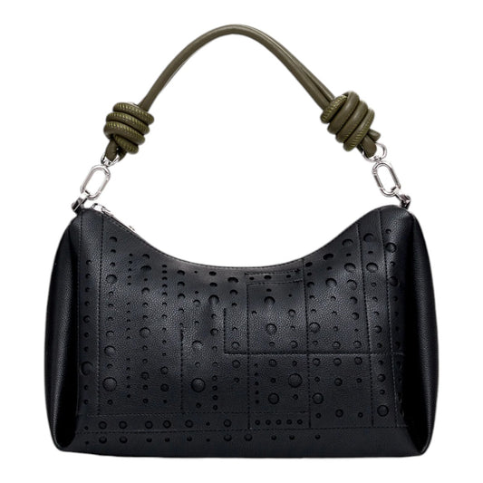 Bolsa Desigual De Mano Con Relieves Negro Asa