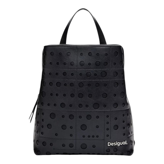 Bolsa Desigual Con Círculos En Relieve Negro