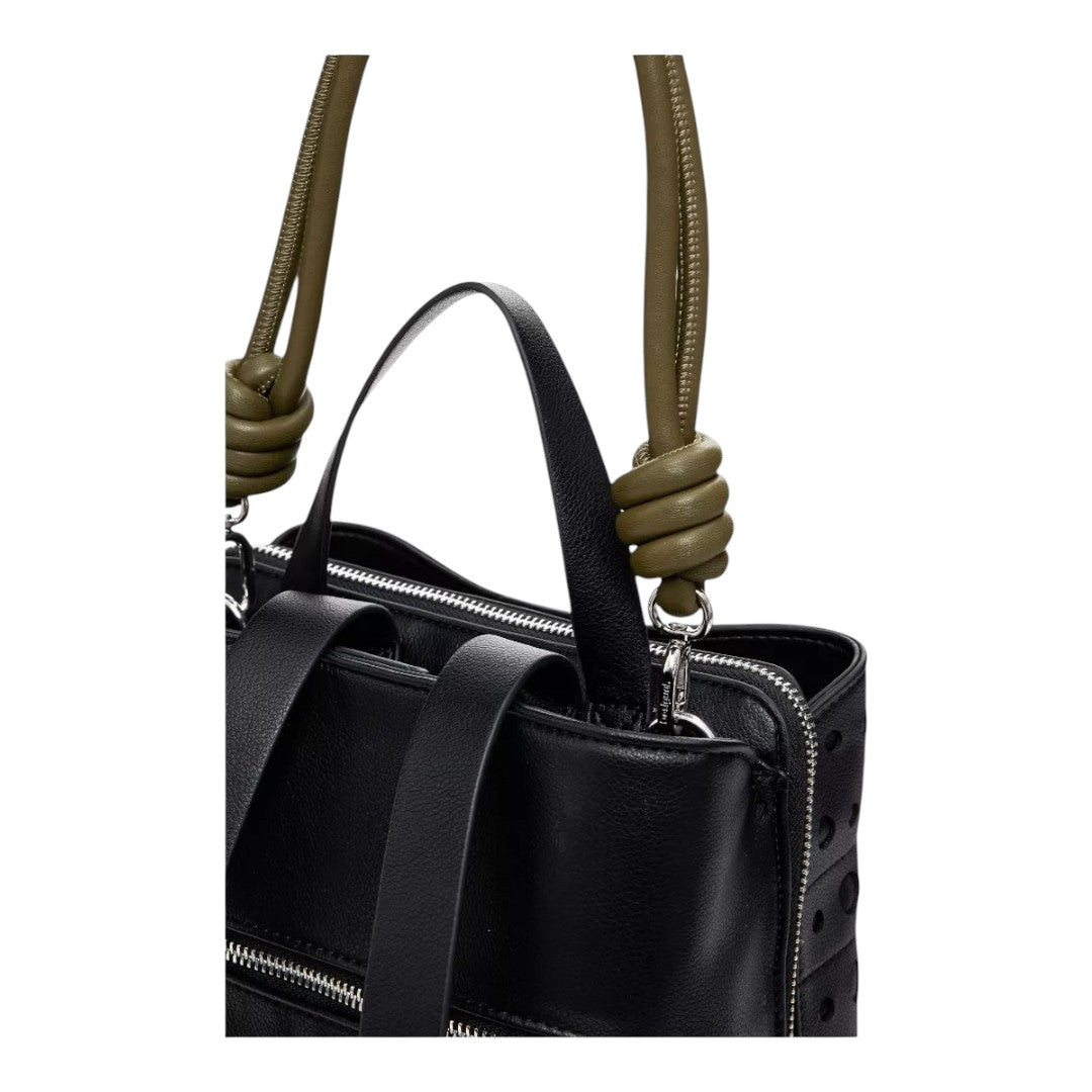 Bolsa Desigual Con Círculos En Relieve Negro