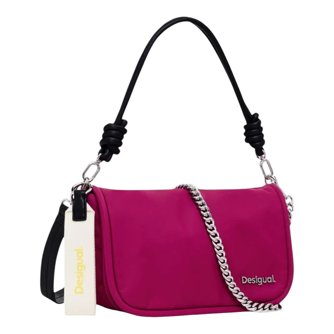 Bolsa Desigual De Mano Liso Textil Magenta