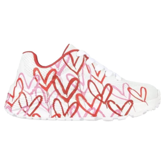 Tenis Skechers Niña Uno Lite 314065l Blanco-rojo-rosa