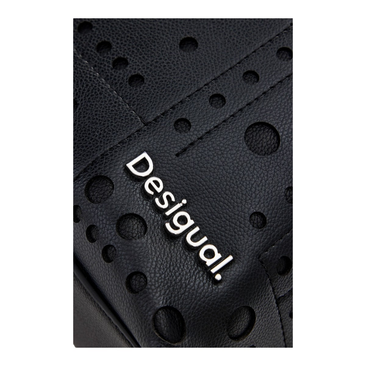 Bolsa Desigual De Mano Con Relieves Negro Asa