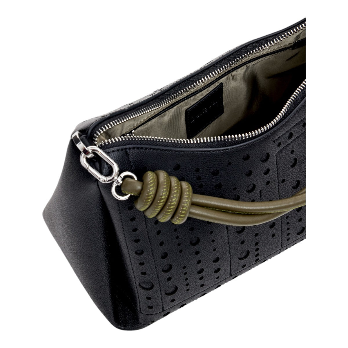 Bolsa Desigual De Mano Con Relieves Negro Asa