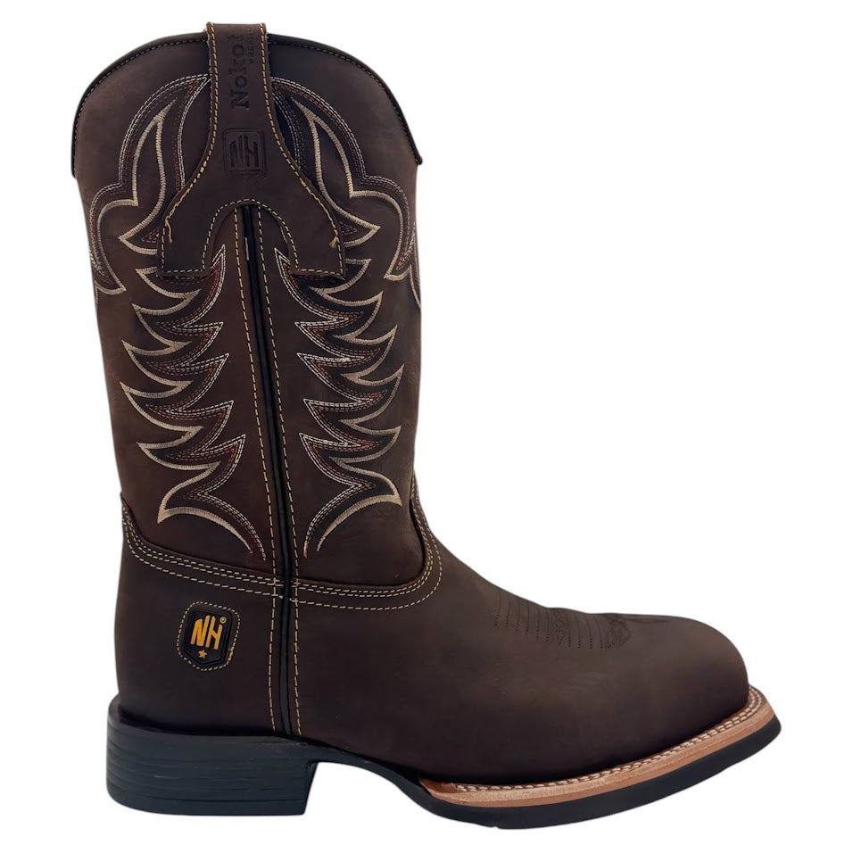 Bota Nokota Horse Diesel 25 Con Casco Piel Crazy Café