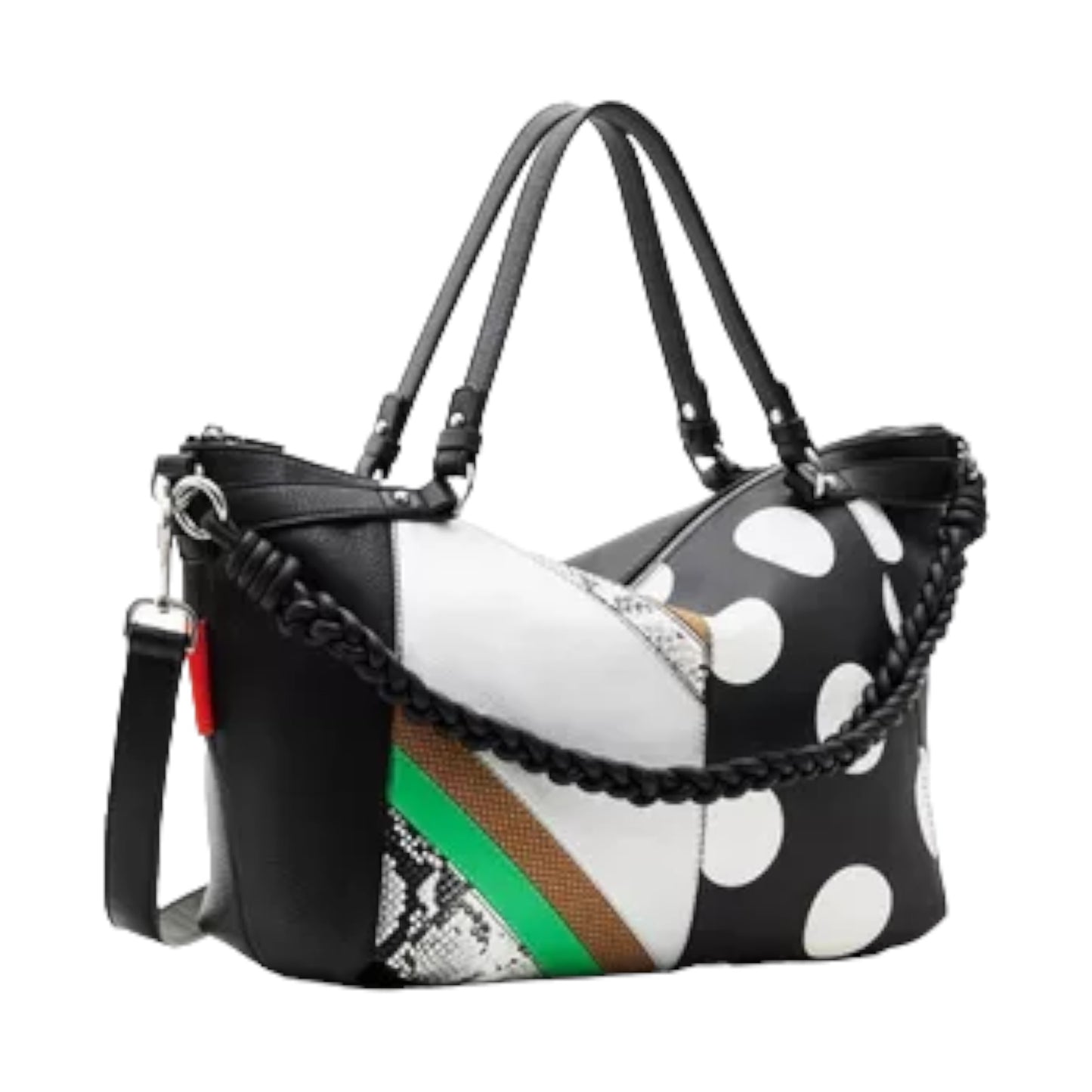 Desigual Bolso Grande Diferentes Texturas Negro/mult