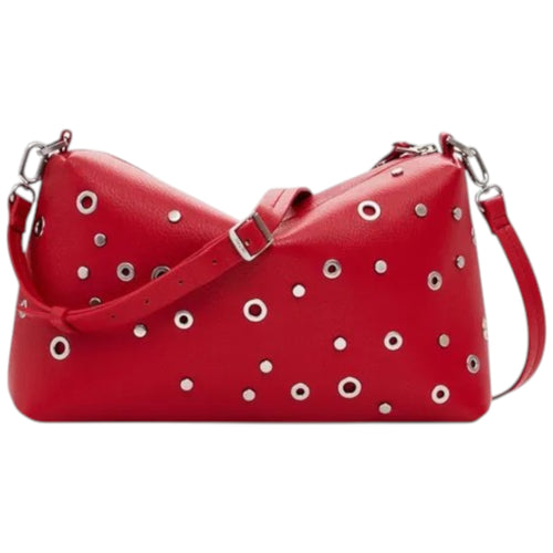 Bolsa Desigual Con Tachuelas Roja Rojo Sintético Plata Rojo