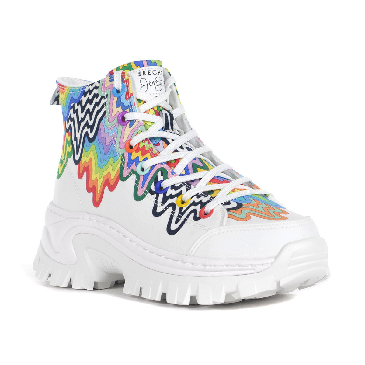 Tenis Skechers Dama Hi-ryze Drippy 177962 Blanco-multicolor