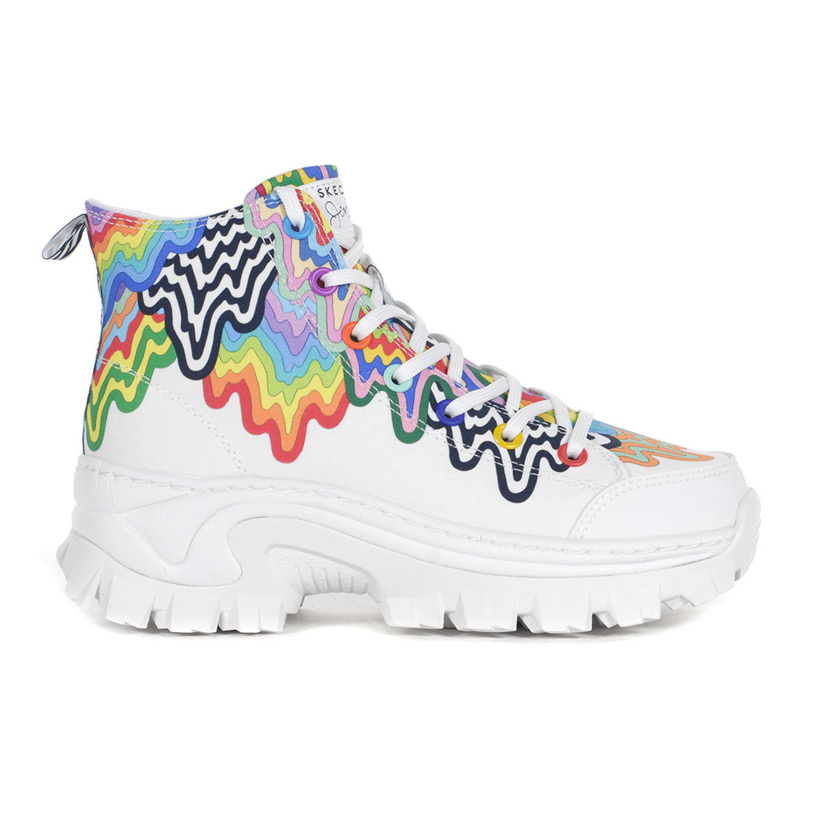 Tenis Skechers Dama Hi-ryze Drippy 177962 Blanco-multicolor