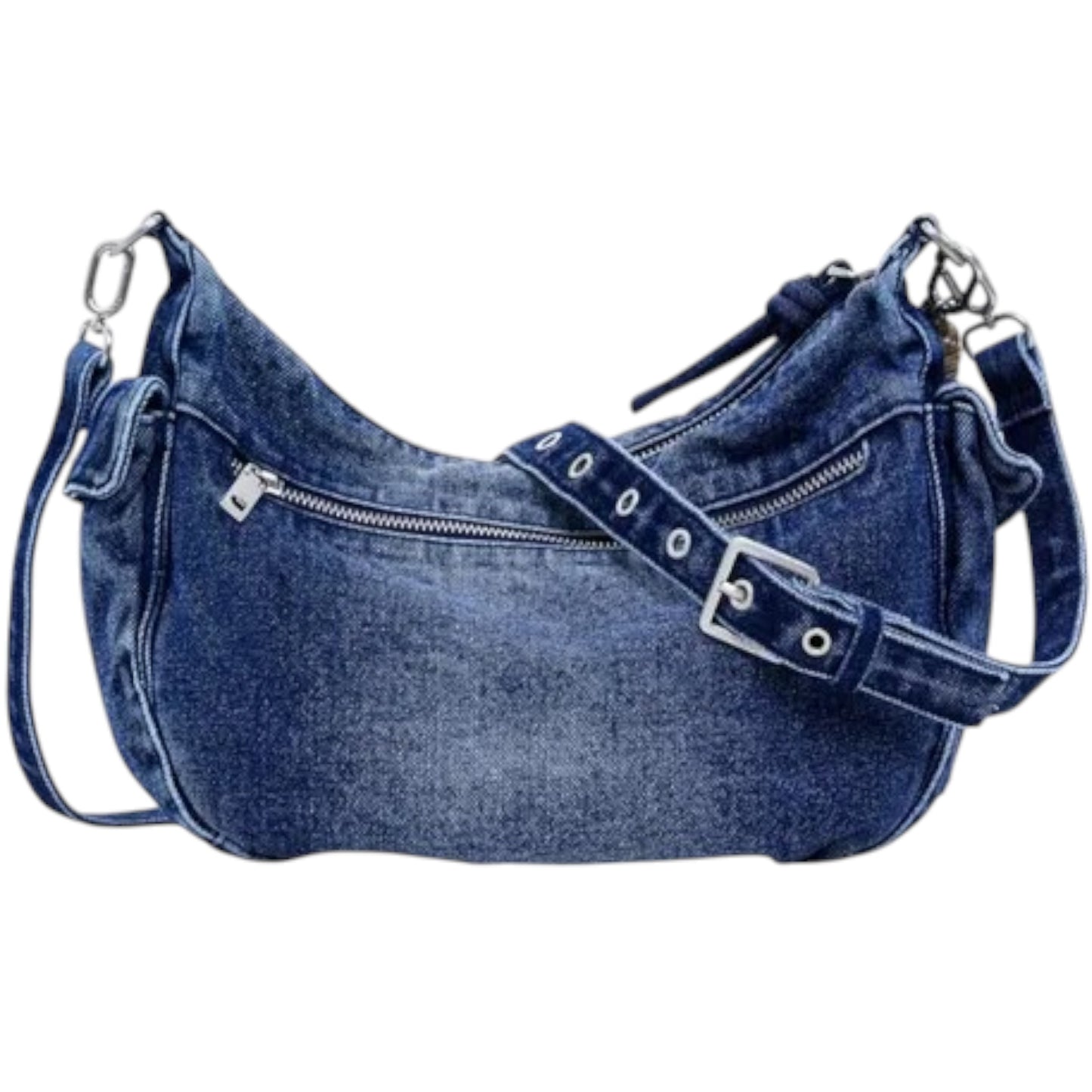 Bolsa Desigual De Mezclilla Con Varias Asas Azul Mezclilla Plata Azul.