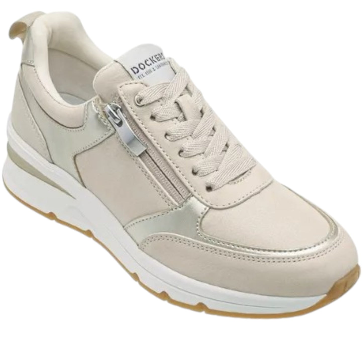 Tenis Dockers Dama Lauren D1125301 Piel Latte