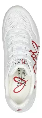 Tenis Skechers Dripping In Love 177980 Blanco/rojo