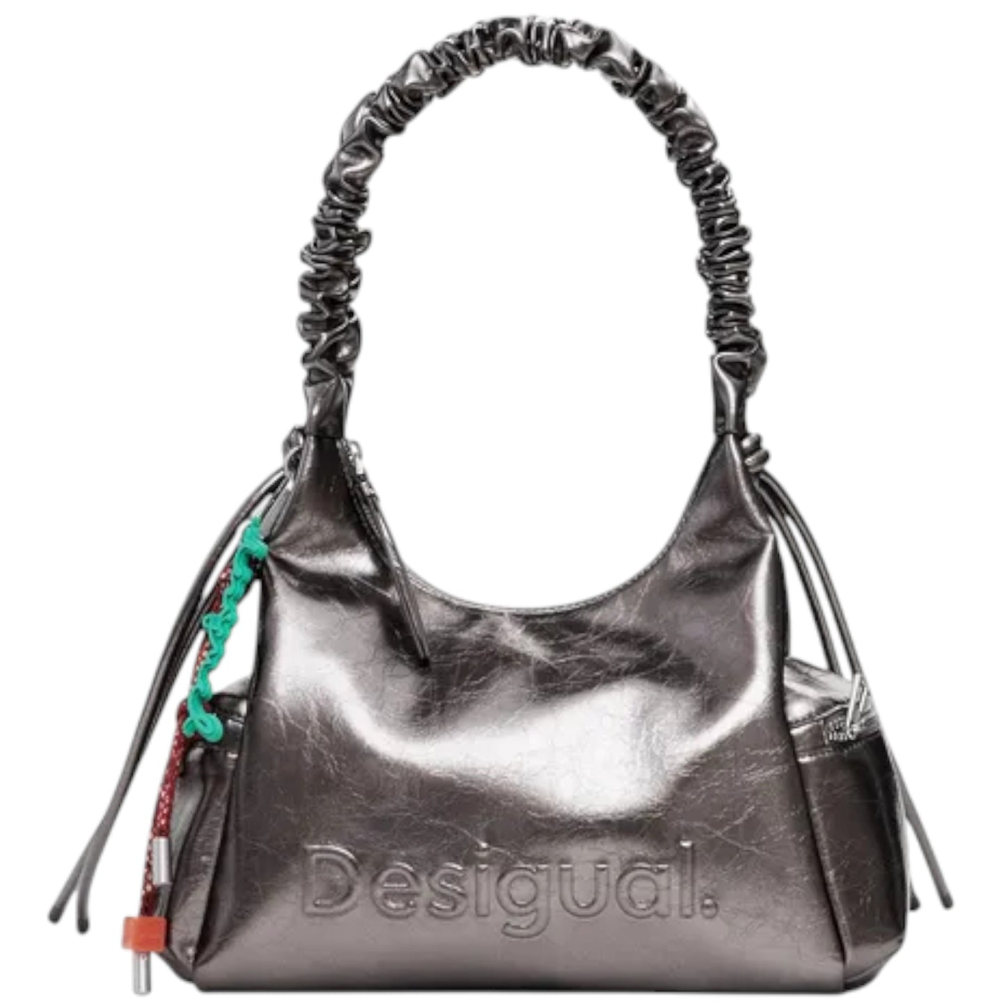 Desigual Bolso Logo 3d Asa Fruncida Metálica