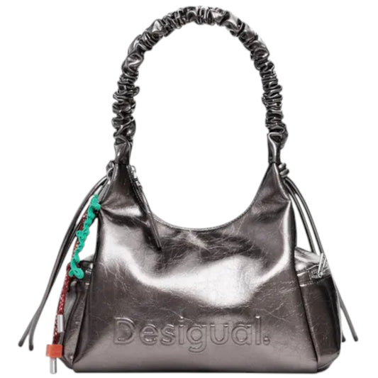 Desigual Bolso Logo 3d Asa Fruncida Metálica