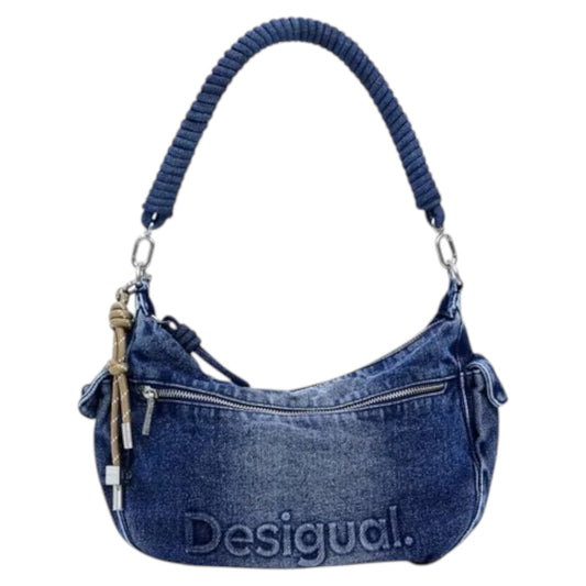 Bolsa Desigual De Mezclilla Con Varias Asas Azul Mezclilla Plata Azul.