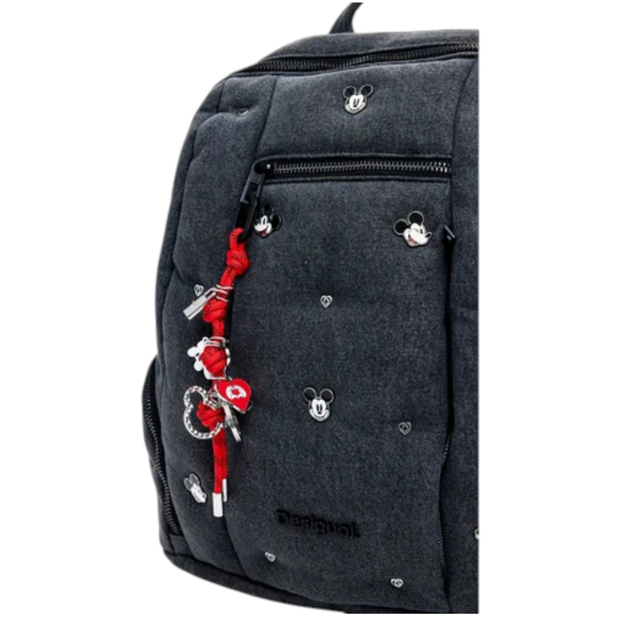 Mochila Desigual Demin Mickey Mediana Con Llavero