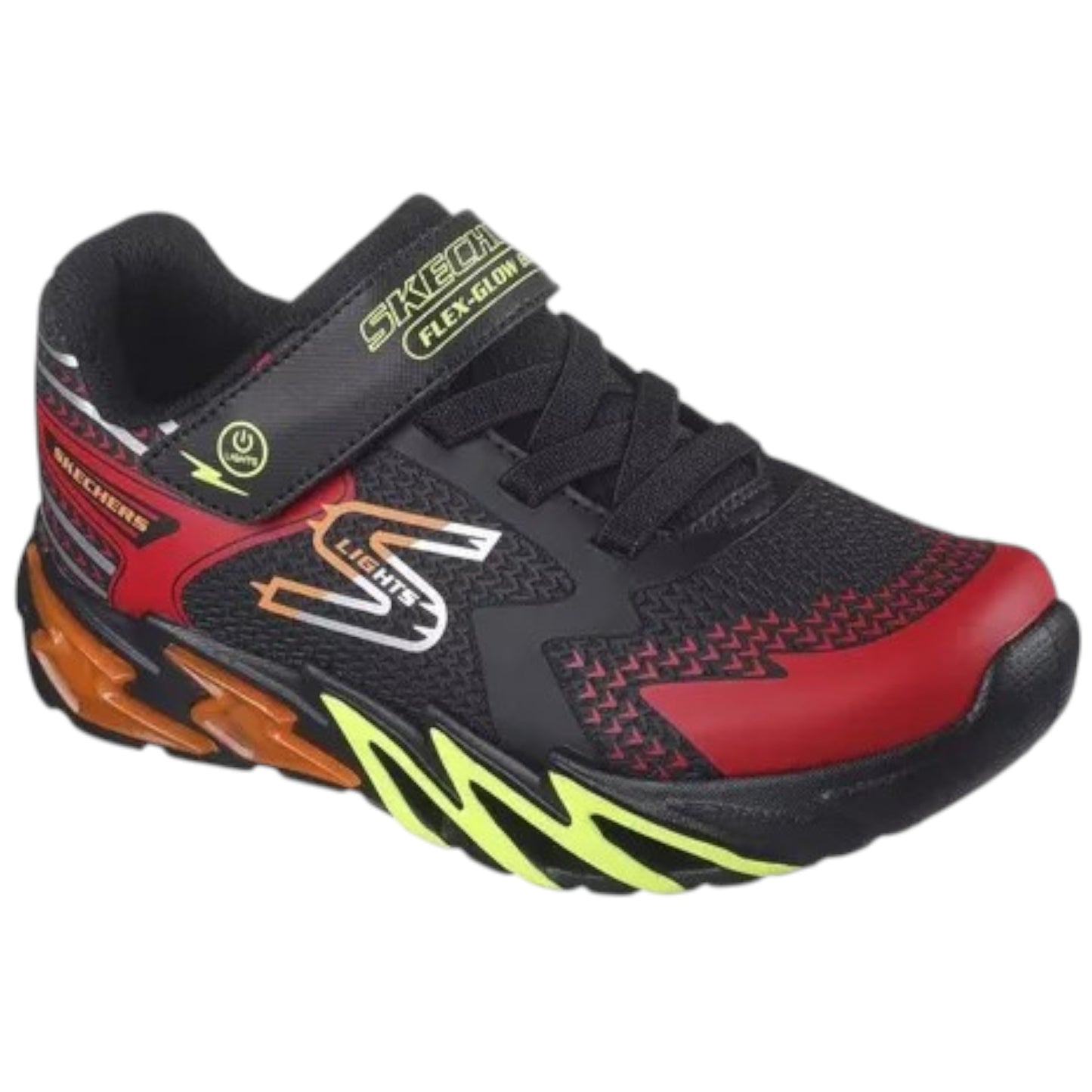 Tenis Skechers Niño S Lights Flex Glow 400138l Neg/roj