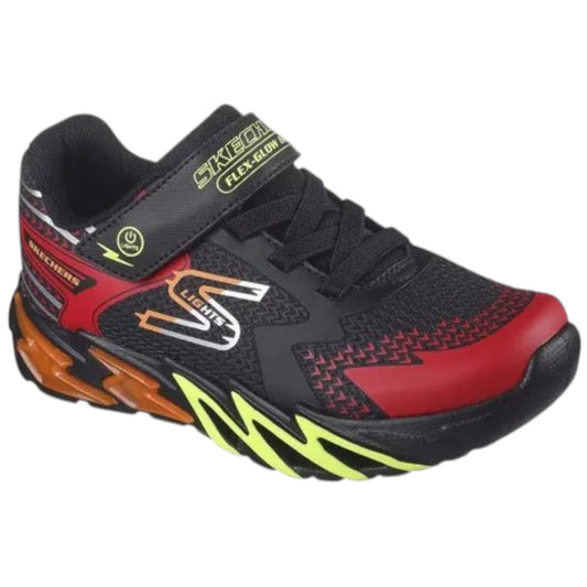 Tenis Skechers Niño S Lights Flex Glow 400138l Neg/roj