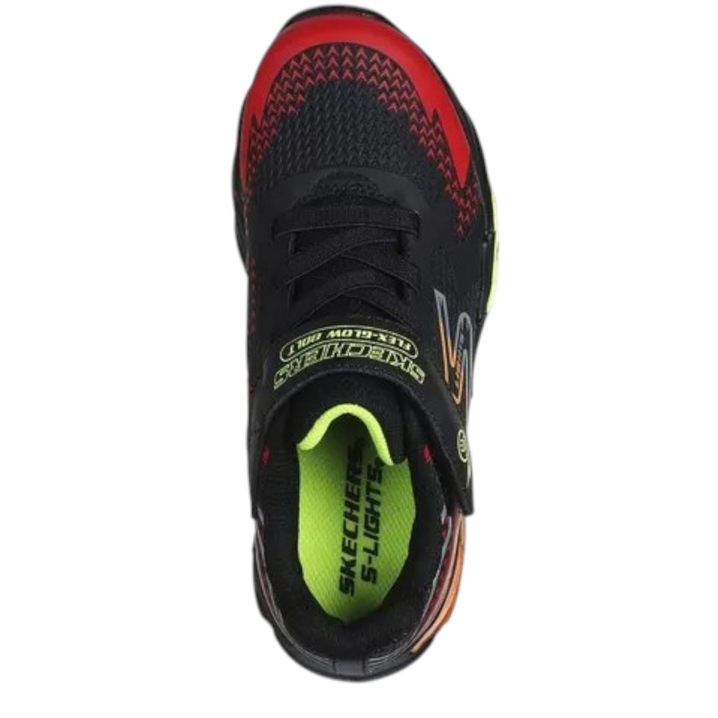Tenis Skechers Niño S Lights Flex Glow 400138l Neg/roj
